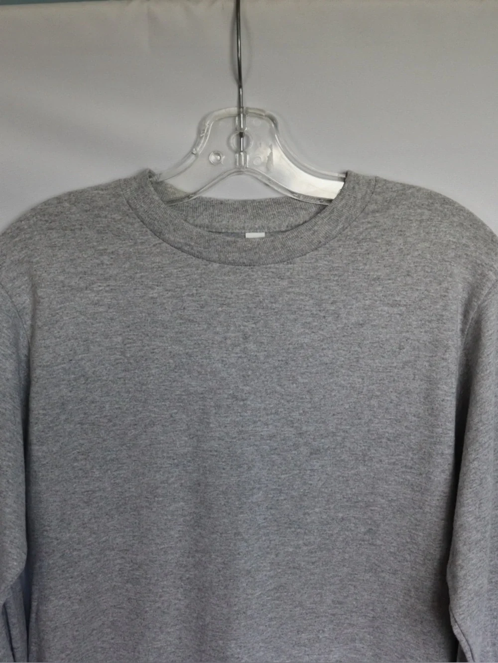American Apparel Long Sleeve Shirt Grey Crewneck Basic Men’s Small - Picture 3 of 8